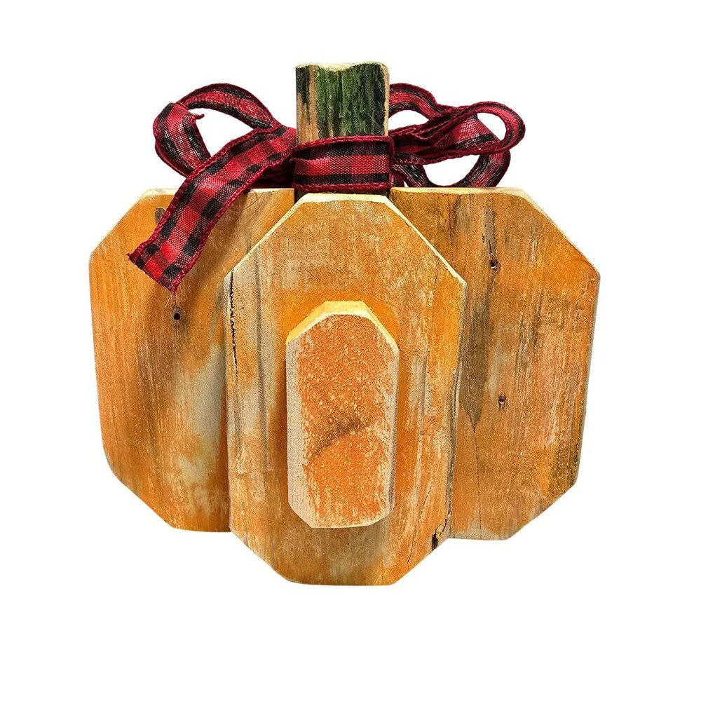 Handmade Wood Pumpkin Fall Harvest and Halloween Home Table Decor Rustic Finish